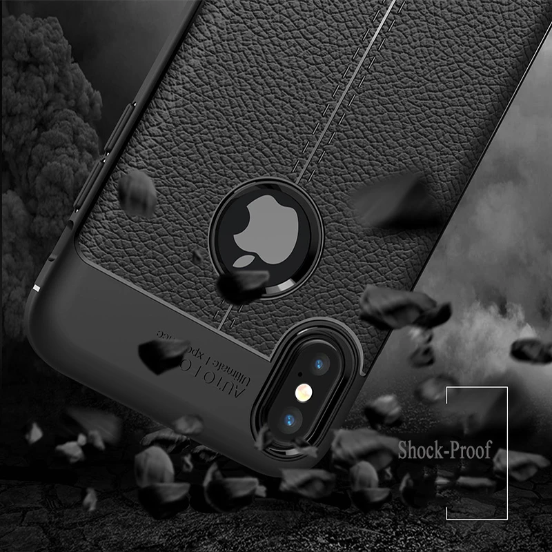 Ultra Thin For iPhone X XS Max XR XSMax Retro Soft TPU Silicone Gel Bumper Back Cover iPhoneX Rubber Leather Texture Fundas Case |