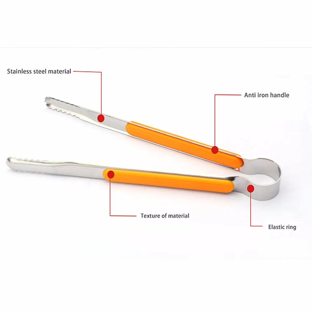 1PCS Waffle Tongs Clamp Stainless Steel Sandwiched Meat Bread Food Clip BBQ With ABS Handle Skidproof Color random | Бытовая техника