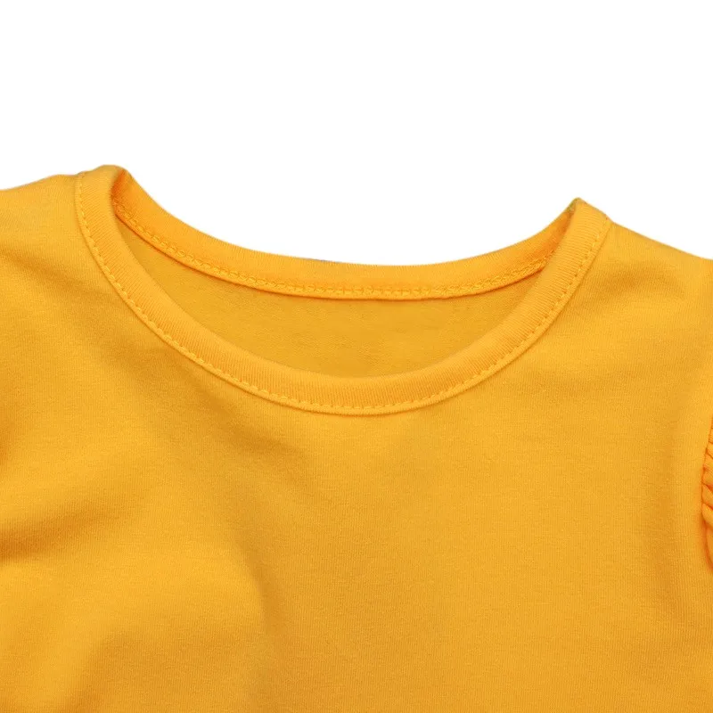 Spring Children Baby Girls Dressed Newborn Brief O Neck Yellow Princess Dress Clothing 2-5T |