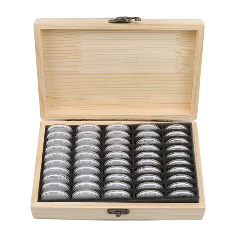 Solid Wood Color Commemorative Coin Display Box Protection Wooden Case Storage | Дом и сад