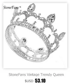 Stonefans Обувь для девочек дети тиара и корона Кристалл новобрачных повязка зажим для волос для внучки Jewelry подарки Женские аксессуары для волос Hairwear