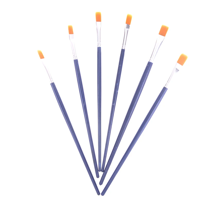 6Pcs/Set Watercolor Gouache Paint Brushes Different Shape Round Pointed Tip Nylon Hair Painting Brush Set Art Supplies | Канцтовары для
