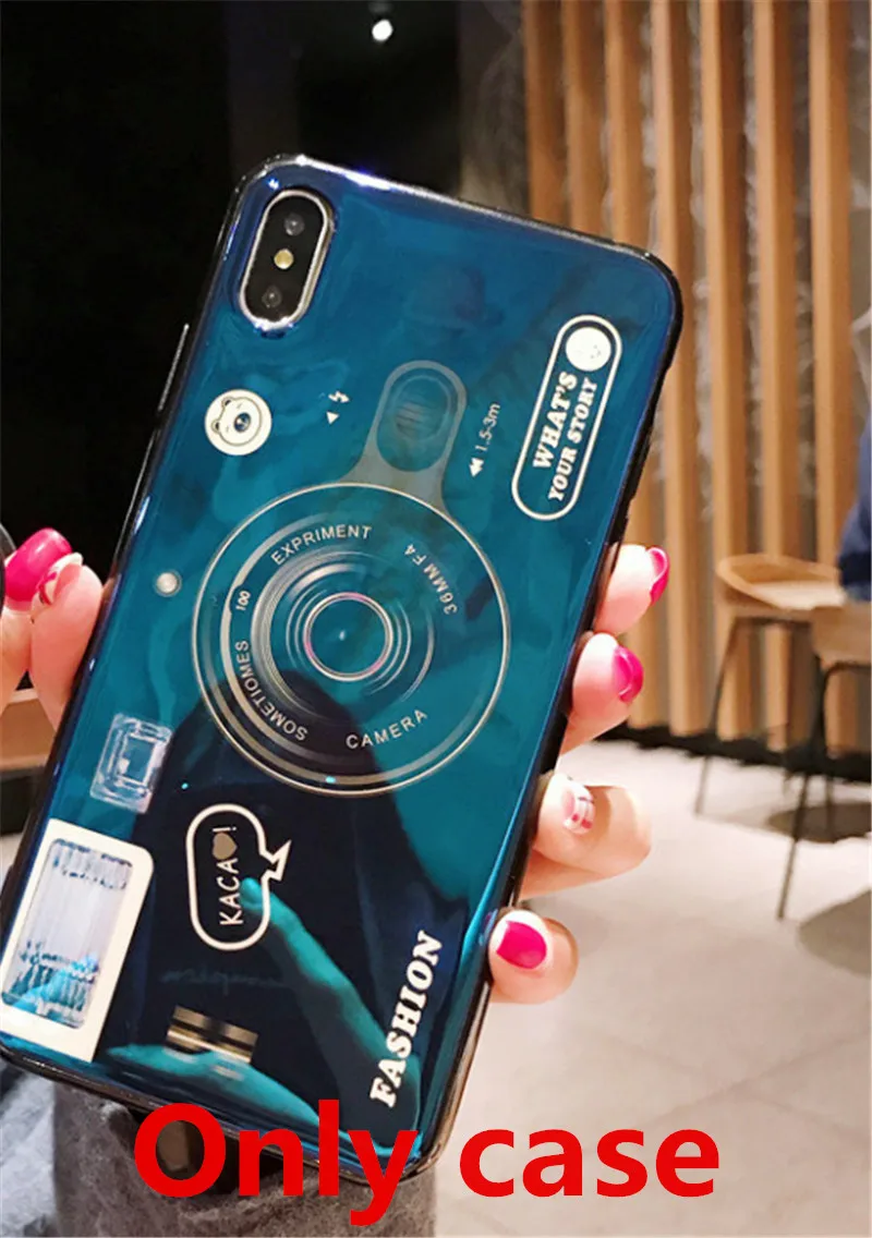 Only case Для huawei Y5 Y6 Y7 Y5 Y6 Prime Y7 Pro Y7 Y9 3D Стильный мягкий чехол из ТПУ с ремешком и кронштейном - Цвет: Only case