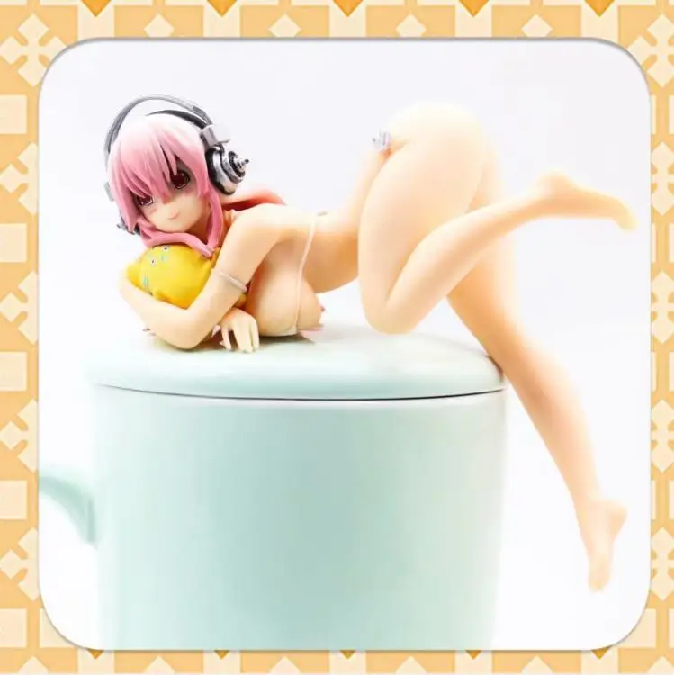 Аниме Фигурка Супер Sonico сексуальный купальник бикини изгиб над чашкой 10 см ПВХ