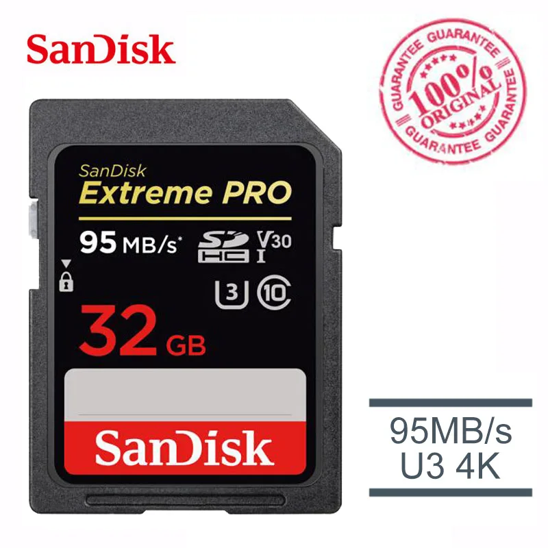 SanDisk Extreme PRO 32G sd карты SDHC UHS-I памяти 32 Гб Class10 95 м/с U3 V30 sd-карта камера с card reader |