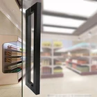 Черные стеклянные дверные ручки из нержавеющей стали, дверная фурнитура для дома, стеклянная дверь для ванной и душа, квадратная трубчатая ручка