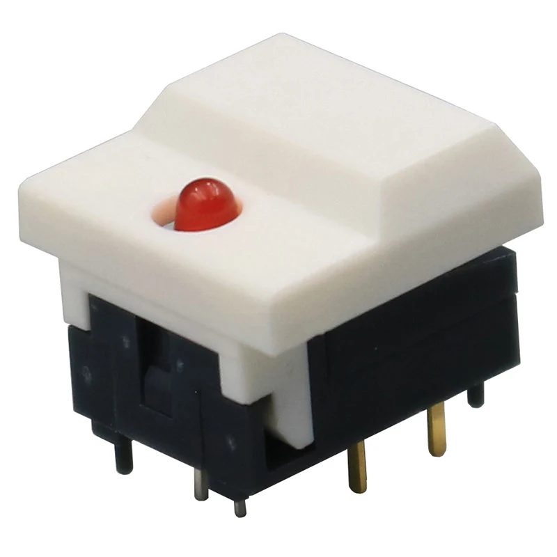 Белый 2 шт. PB86 B1 Singal лампа мгновенный 6Pin SPDT PCB широкая крышка Кнопка Такт переключатель - Цвет: Белый