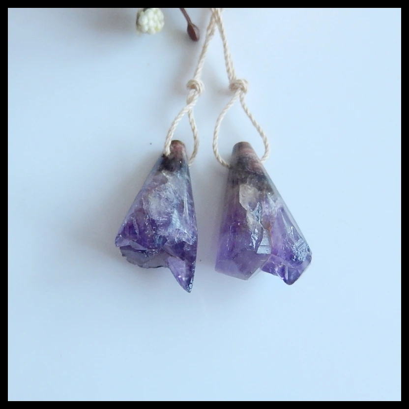 Wholesale gemstone Drusy nugget Amethyst fashion women Earring Jewelry accessories 24x15x11mm 7.3g | Украшения и аксессуары