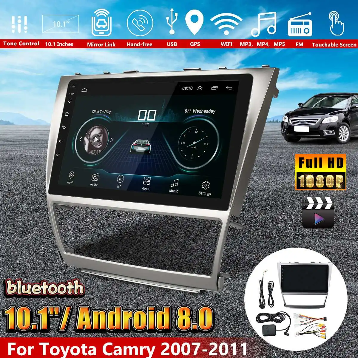 10," для Android 8,0 gps Автомагнитола стерео плеер головное устройство для Toyota Camry 2006 2007 2008 2009 2010 2011 рулевое колесо Contro