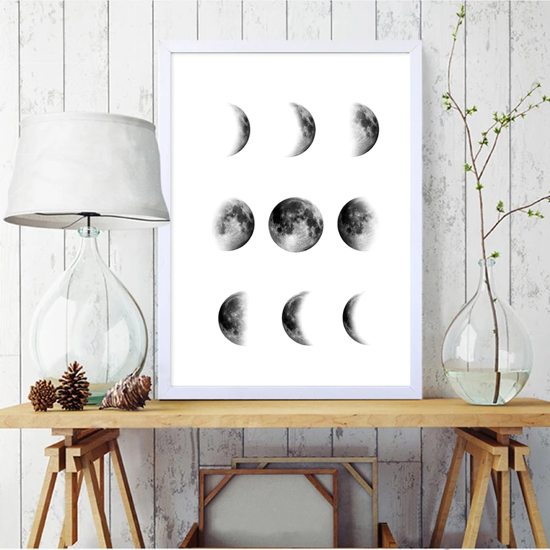 Moon Phases художественный постер картина настенные картины для гостиной Скандинавское украшение La Lune Print Luna Настенный декор