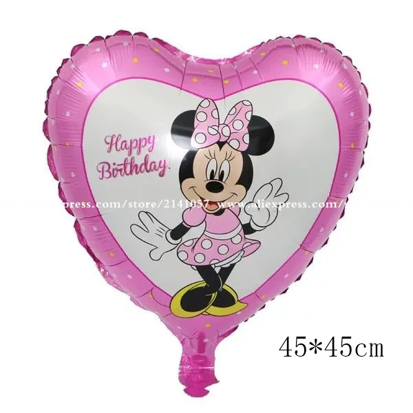 45x45 Heart Minni 1 шт. с Микки Маусом Мышь Фольга воздушные шары День рождения Минни Маус, милая Минни головы воздушные шары Свадебный декор классические игрушки, принадлежности для вечеринок - Цвет: 45x45 Heart Minni