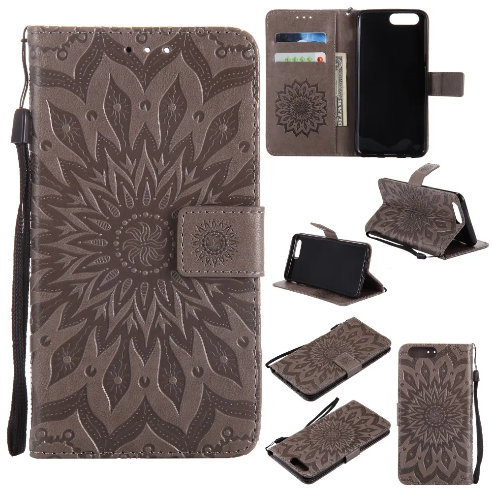 Чехол для One Plus 5 A5000 дюйма флип-чехол телефона с отделением карт Подсолнух