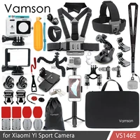vamson for xiao yi accessories kit waterproof housing case standard frame box adapter mount monopod for yi sport camera vs146