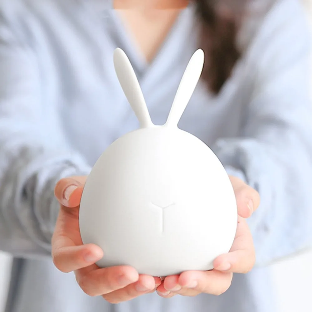 7 видов цветов мультяшный кролик ночник яркий меняющий цвет светодиодный usb