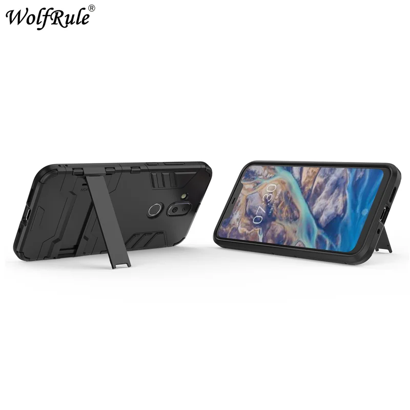 Чехол wolfrole для Nokia 7 1 Plus мягкий резиновый + пластиковый чехол с подставкой 8