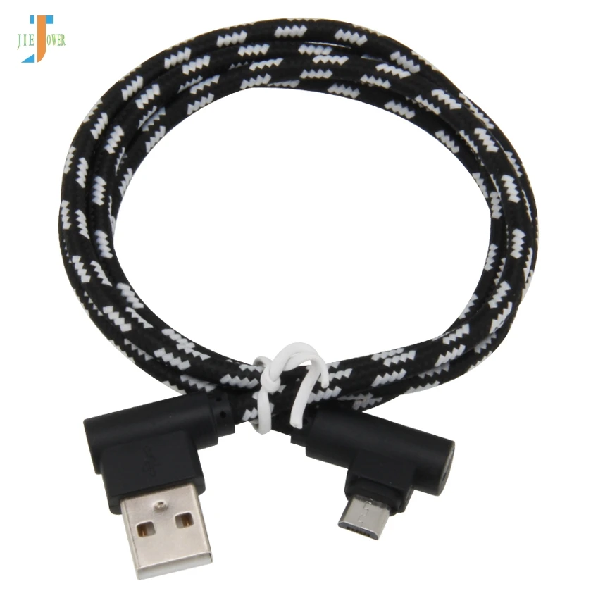 90 градусов решетки плетеный зарядный кабель Micro USB быстрой зарядки type C для Iphone X