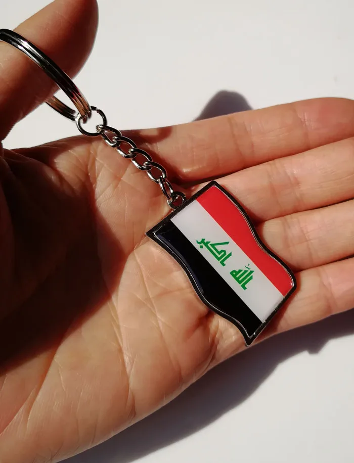 IRAQ1 Европа/Албания/Ирак/Сирия/Ливан/Курдистан/роява флаг карта баннер значок нагрудный брелок ювелирные изделия браслет арабские сувениры - Цвет: IRAQ1