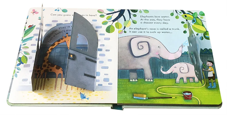 Usborne Peep Inside The Zoo Animal английский образовательный 3D лоскут книги с картинками детские книги для чтения