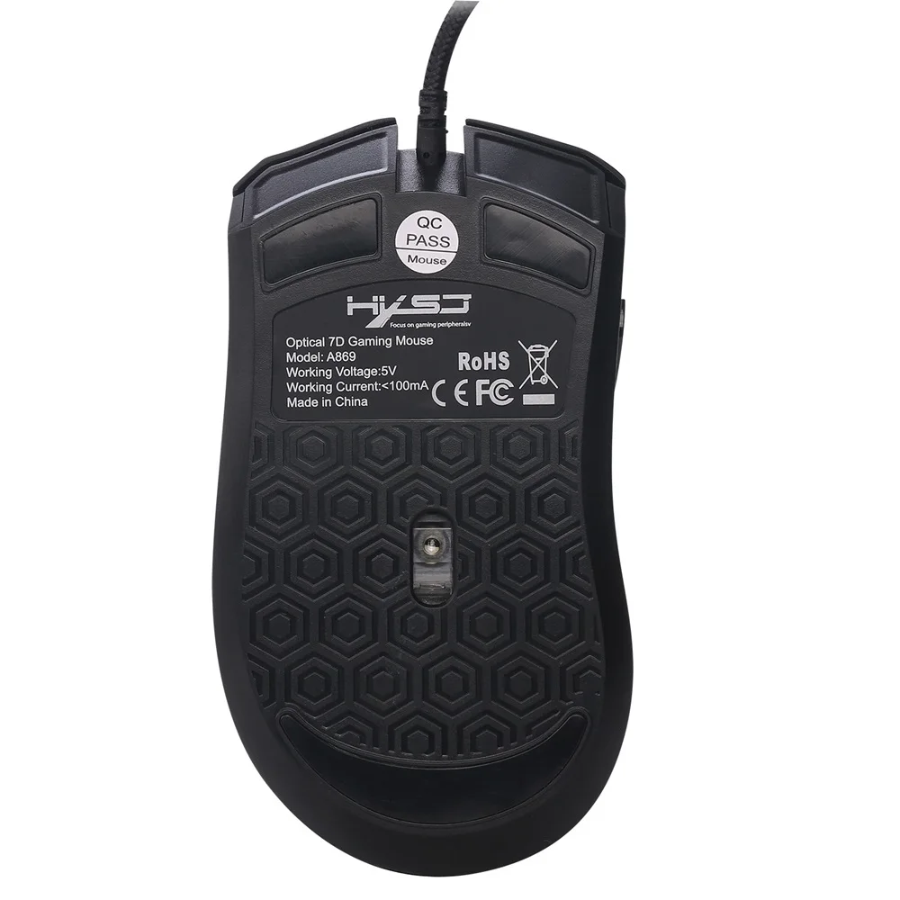 Проводная игровая мышь 3200DPI ZERODATE HXSJ A869 RGB с подсветкой USB порты Esports Регулируемая DPI