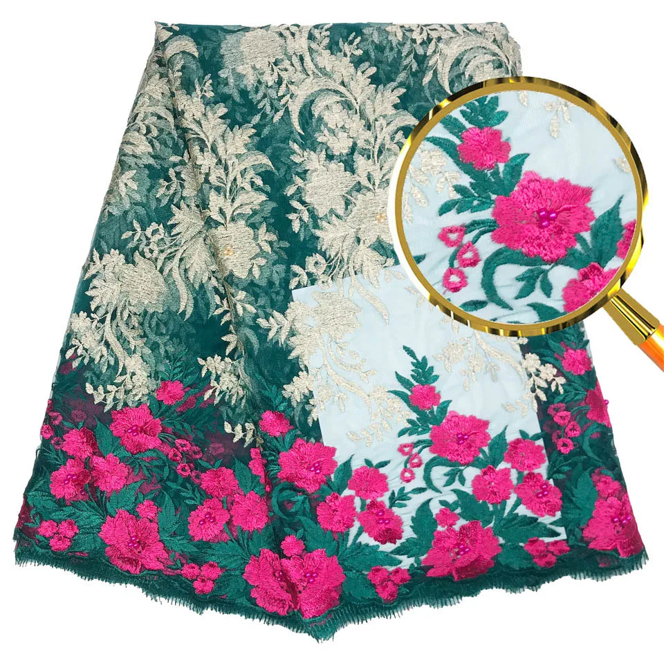 Африканская кружевная ткань 2018 Высококачественная швейцарская вуаль сухая