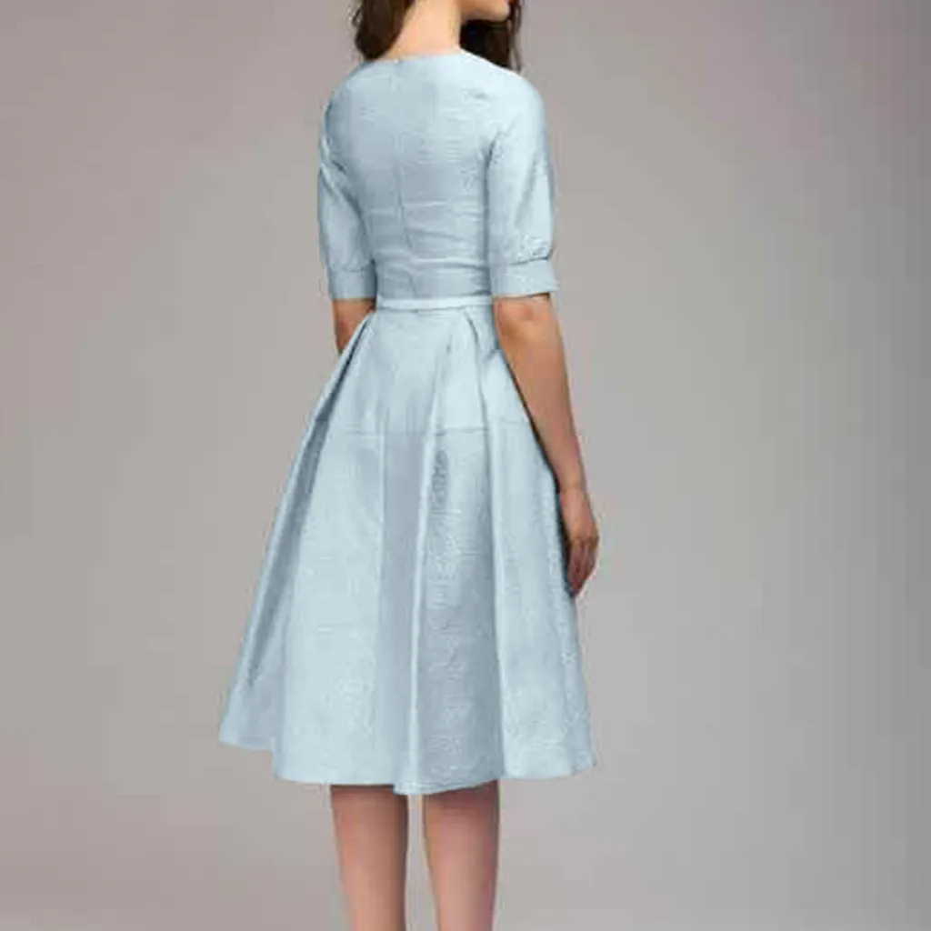 2020 в винтажном стиле Сезон лето однотонные фонарь рукав A Line платье женское