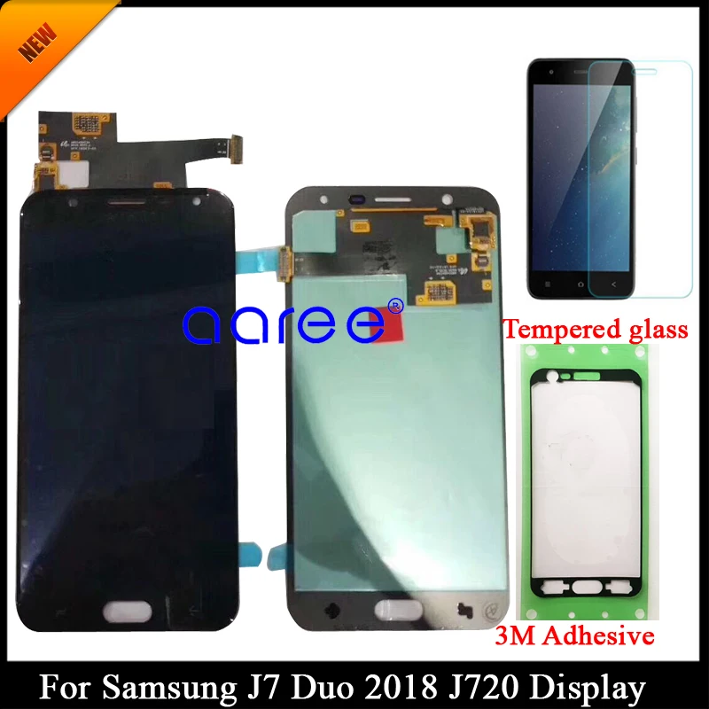ЖК дисплей Super AMOLED для Samsung J7 Duo 2018 J720 сенсорный экран дигитайзер в сборе|Экраны