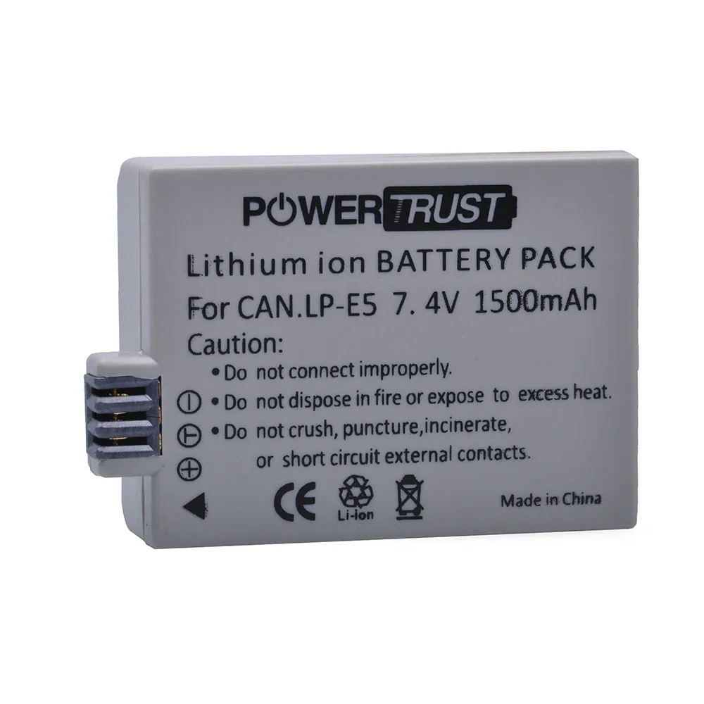 Powertrust 2 шт. LP-E5 LPE5 LP E5 камера батарея + ЖК-дисплей двойной USB зарядное устройство для
