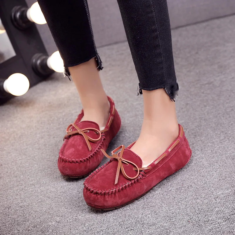 

Millffy new Comfort Sharp Flats handwork double-faced pile peas moccasin gommino winter lady shoes with real fur Loafers
