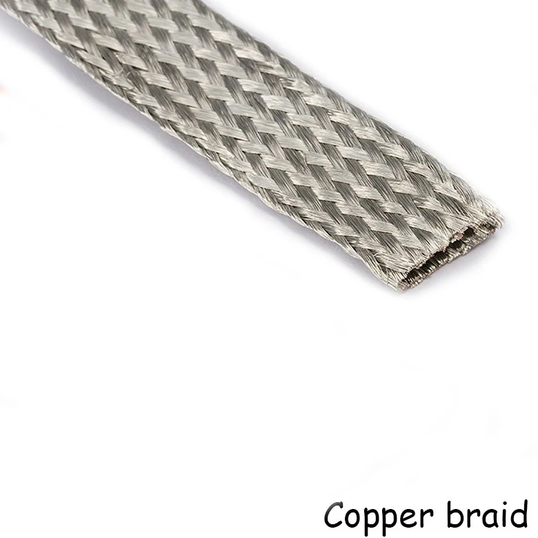 grey Copper braid 10 метров медный плетеный заземляющий провод распределительная линия Золотой Серебряный голый медный провод проводящая лента медный многожильный провод - Цвет: grey Copper braid