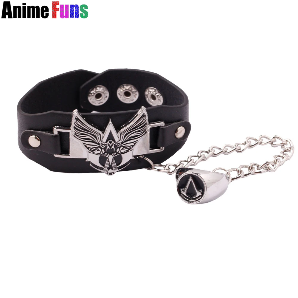 Кожаные браслеты и Game Assassins черный Панк искусственная кожа Knights Templar панк браслет