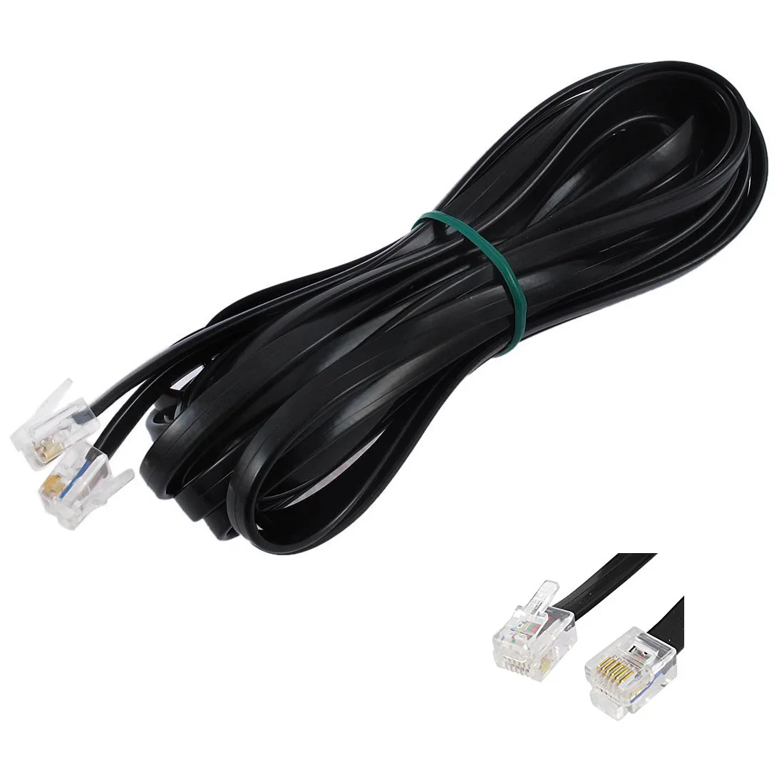 

Удлинительный телефонный модем 6P6C RJ11, 5 м, черный, 5 комплектов