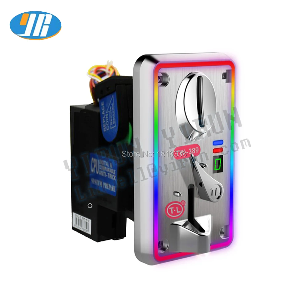 Edge Illumin Electronic Coin Acceptor CPU Comparison Wallet Selector Mechanism Colorful Led Frame Panel Arcade Game Machine DIY