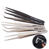 new anti static curved stainless steel curved straight eyebrow tweezers eyelash extension nail art diy makeup tools kit