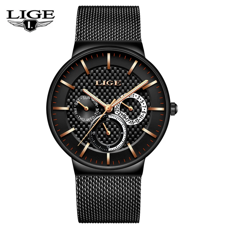 Regolio masculino LIGE мужские роскошные брендовые военные спортивные часы кварцевые
