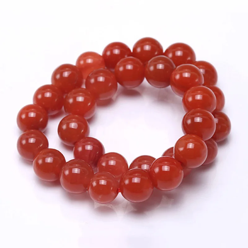 JYX Natural Agate Bracelets for Women 6-7mm Red Prayer Beads Buddhist Bracelet Men Jewelry 8&quot-Selected Nanhong | Украшения и