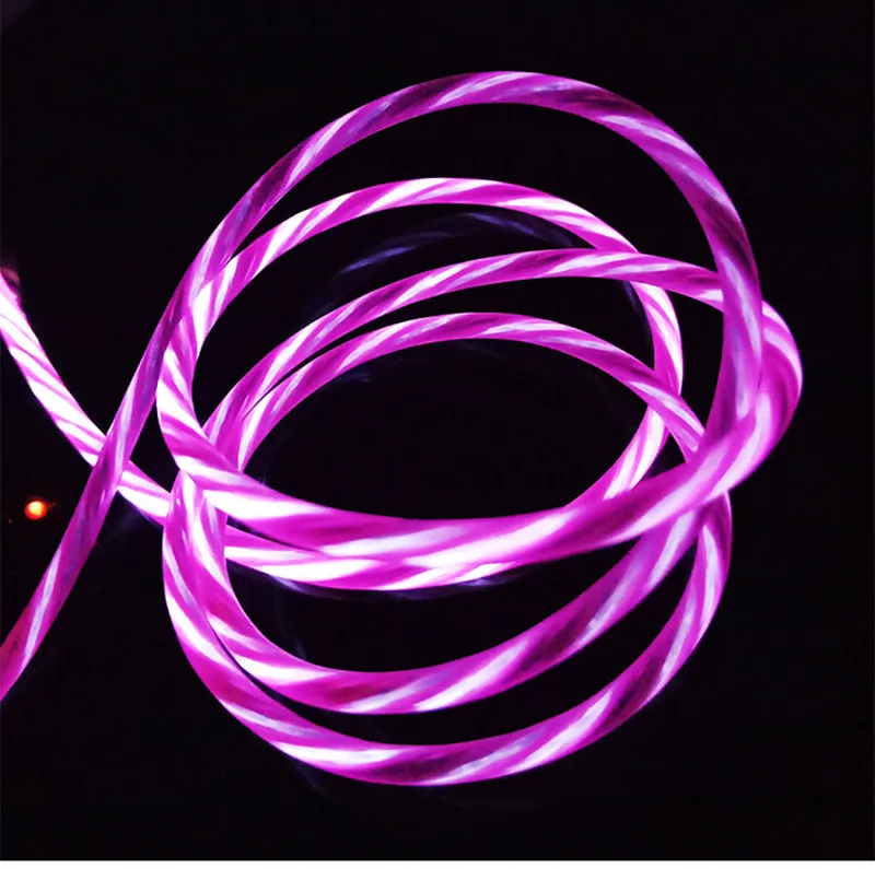 red color Usb-кабель type-C, светодиодный, светящийся, зарядный кабель, синхронизировать мобильный телефон, кабели для iPhone X, Android, samsung, S8, usb-кабель для зарядки - Тип штекера: red color