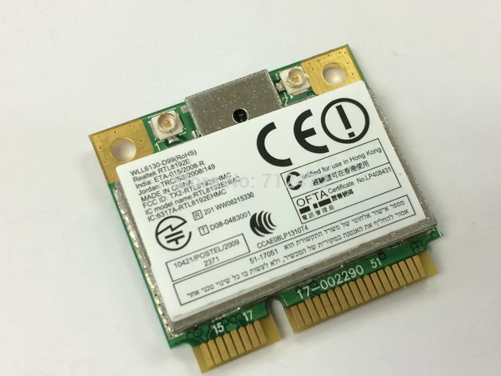 

Wholesale Original New Wireless card Realtek RTL8192E Half Mini PCI-E 802.11b/g/n 300Mbps
