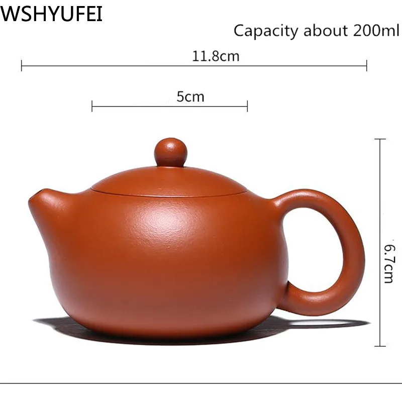 

Yixing Zisha pot Zhuxi Xi Shi Zisha pot small capacity About 200ml Household purple sand tea set accessories WSHYUFEI