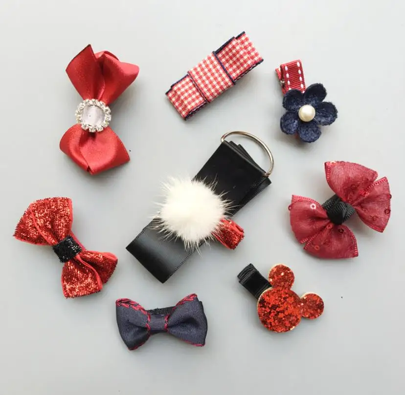 Elegance Girls princess Hair Accessories kids crown flower hair clips barrette hairpin headwear 8pcs clip+1 storage band TZ21