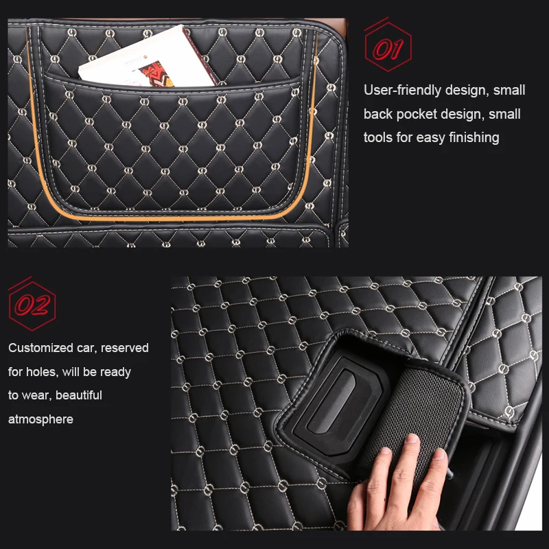 

For Nissan Kicks 2017-Present Car Floor Mat Leather Tray Carpet Cargo Liner Custom Auto Trunk Mat Carpet Internal Mats