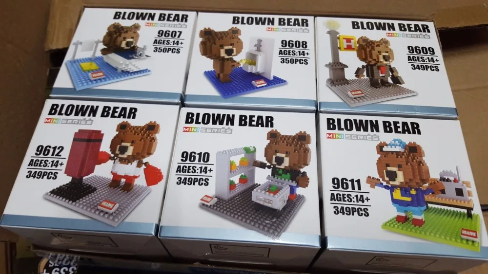 Hsanhe мини блоки мультфильм Медведь DIY строительные игрушки Rilakkuma действие Brinquedo