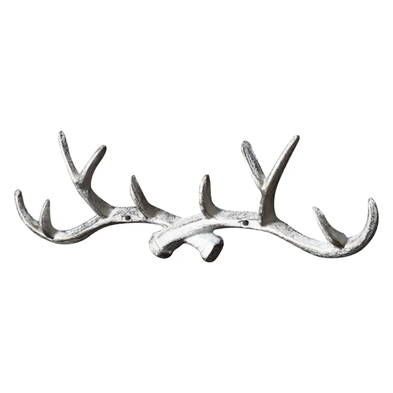GVCD чугунный рога настенный крючок вешалка украшение для дома платье с лосем шляпа держатель для шарфов