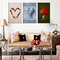 3 pieces canvas painting heart shape hd poster wall picture home decor oil paining for living room christmas decoration unframed