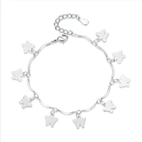 everoyal trendy silver 925 jewelry bracelets for women star fashion butterfly bracelet girl party accessories lady birthday gift