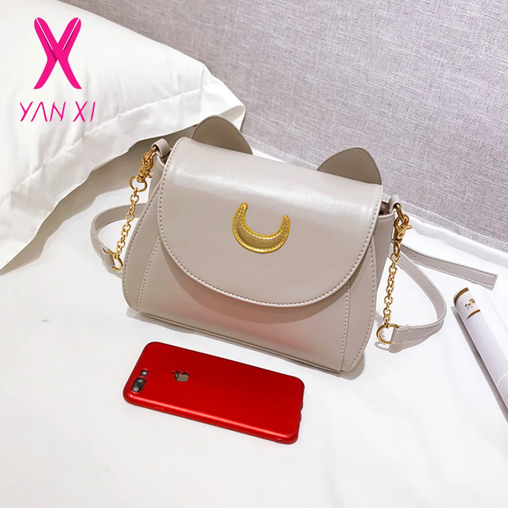 YANXI хит женская сумка через плечо Сейлор Мун для девочки на бретельках с цепочкой