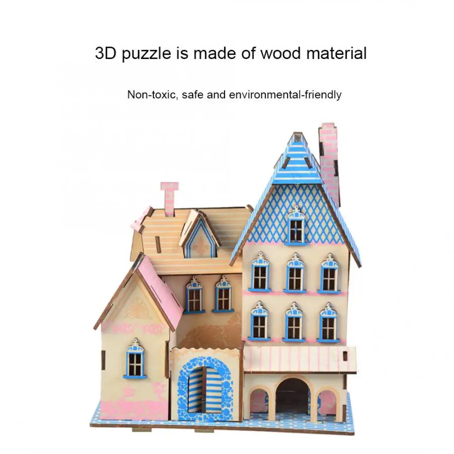 DIY деревянный кукольный дом 3D головоломка вилла модель строительства дома ребенок головоломки Развивающие игрушки для рукоделия игрушка для малышей