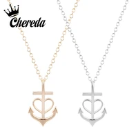 chereda simple design anchor shape necklace for women arrow personality necklaces anniversary birthday jewelry