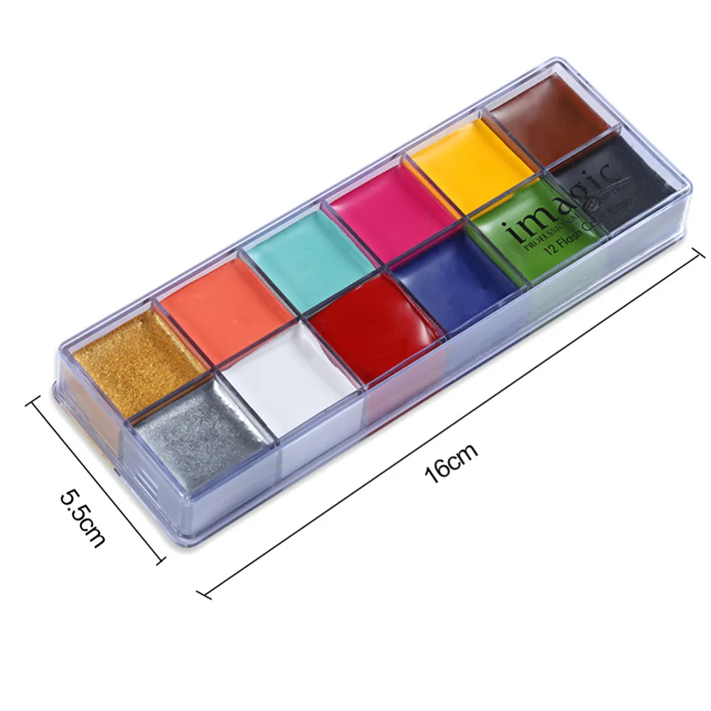 

IMAGIC Waterproof Flash Tattoo Face Body Paint Oil Painting Art Colors Halloween Party Festival Fancy Dress Beauty Makeup Tool