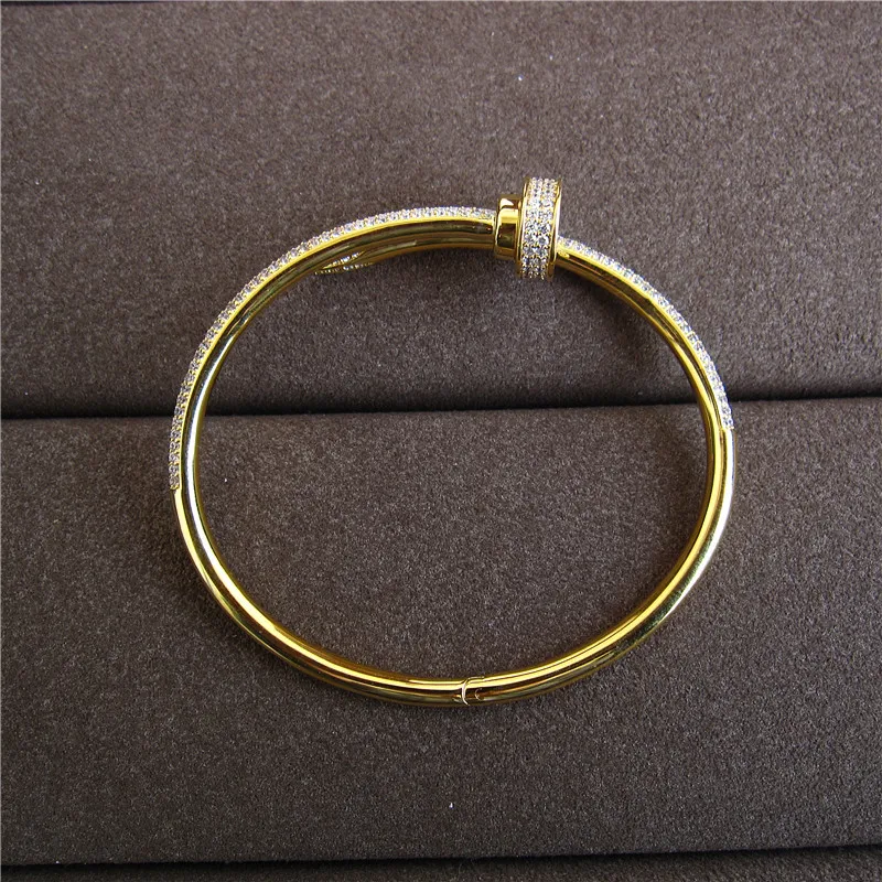 AAA фианит винт в форме гайки Браслет манжета роман свадьба/Вечеринка/Ужин