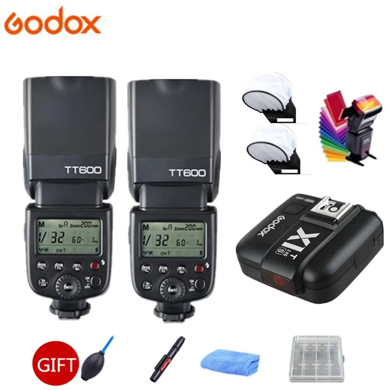 2x Godox TT600s HSS GN60 2 4G Камера Вспышка Speedlite + X1T S передатчик для Sony A7 A7S A7R II A6000 A58 A99